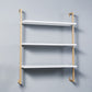 Contemporary Wall Unit Bookshelf with Iron Frame Manufactured Wood Shelf 31.5"L x 9.8"W x 42.5"H White-Gold Clearhalo 'Bookcases' 'furn' 'furn_bookcases' 'Furniture' 'furniture_bookcases' 'kitchen' 'kitchen_bookcases' 'Living Room Furniture' 'Office Furniture' 4673812
