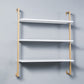 Contemporary Wall Unit Bookshelf with Iron Frame Manufactured Wood Shelf 39.4"L x 9.8"W x 42.5"H White-Gold Clearhalo 'Bookcases' 'furn' 'furn_bookcases' 'Furniture' 'furniture_bookcases' 'kitchen' 'kitchen_bookcases' 'Living Room Furniture' 'Office Furniture' 4673814