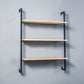 Contemporary Wall Unit Bookshelf with Iron Frame Manufactured Wood Shelf 31.5"L x 9.8"W x 42.5"H Natural Black Clearhalo 'Bookcases' 'furn' 'furn_bookcases' 'Furniture' 'furniture_bookcases' 'kitchen' 'kitchen_bookcases' 'Living Room Furniture' 'Office Furniture' 4673816