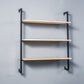 Contemporary Wall Unit Bookshelf with Iron Frame Manufactured Wood Shelf 39.4"L x 9.8"W x 42.5"H Natural Black Clearhalo 'Bookcases' 'furn' 'furn_bookcases' 'Furniture' 'furniture_bookcases' 'kitchen' 'kitchen_bookcases' 'Living Room Furniture' 'Office Furniture' 4673817