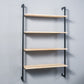 Contemporary Wall Unit Bookshelf with Iron Frame Manufactured Wood Shelf 31.5"L x 9.8"W x 55.1"H Natural Black Clearhalo 'Bookcases' 'furn' 'furn_bookcases' 'Furniture' 'furniture_bookcases' 'kitchen' 'kitchen_bookcases' 'Living Room Furniture' 'Office Furniture' 4673819