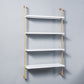 Contemporary Wall Unit Bookshelf with Iron Frame Manufactured Wood Shelf 23.6"L x 9.8"W x 55.1"H White-Gold Clearhalo 'Bookcases' 'furn' 'furn_bookcases' 'Furniture' 'furniture_bookcases' 'kitchen' 'kitchen_bookcases' 'Living Room Furniture' 'Office Furniture' 4673821