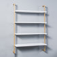 Contemporary Wall Unit Bookshelf with Iron Frame Manufactured Wood Shelf 39.4"L x 9.8"W x 55.1"H White-Gold Clearhalo 'Bookcases' 'furn' 'furn_bookcases' 'Furniture' 'furniture_bookcases' 'kitchen' 'kitchen_bookcases' 'Living Room Furniture' 'Office Furniture' 4673823