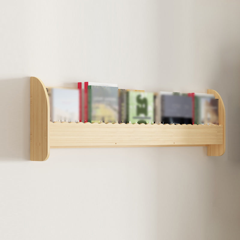 1/2/3/4-Shelf Modern Wall Unit Bookshelf Natural Pine Wood Bookshelf 47.2"L x 4.3"W x 12.6"H Clearhalo 'Bookcases' 'furn' 'furn_bookcases' 'Furniture' 'furniture_bookcases' 'kitchen' 'kitchen_bookcases' 'Living Room Furniture' 'Office Furniture' 4673839