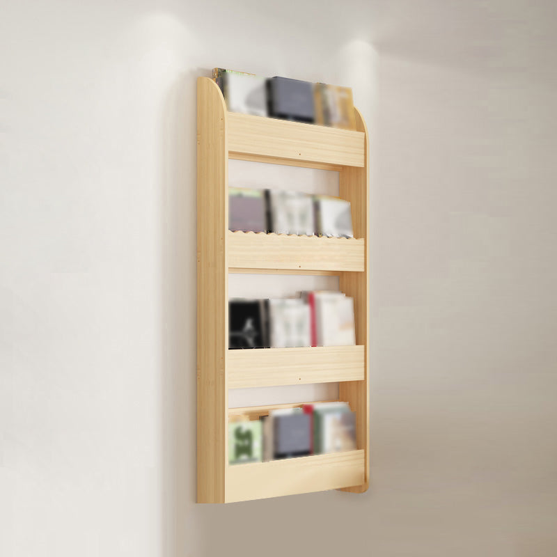 1/2/3/4-Shelf Modern Wall Unit Bookshelf Natural Pine Wood Bookshelf 23.6"L x 4.7"W x 49.2"H Clearhalo 'Bookcases' 'furn' 'furn_bookcases' 'Furniture' 'furniture_bookcases' 'kitchen' 'kitchen_bookcases' 'Living Room Furniture' 'Office Furniture' 4673843
