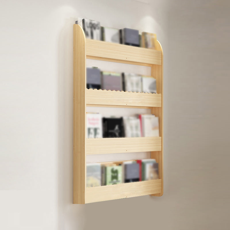 1/2/3/4-Shelf Modern Wall Unit Bookshelf Natural Pine Wood Bookshelf 31.5"L x 4.7"W x 49.2"H Clearhalo 'Bookcases' 'furn' 'furn_bookcases' 'Furniture' 'furniture_bookcases' 'kitchen' 'kitchen_bookcases' 'Living Room Furniture' 'Office Furniture' 4673845