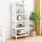 Contemporary Ladder Bookcase Wooden Open Back Bookshelf with Shelves for Home 27.6"L x 14.2"W x 62.6"H White Clearhalo 'Bookcases' 'furn' 'furn_bookcases' 'Furniture' 'furniture_bookcases' 'kitchen' 'kitchen_bookcases' 'Living Room Furniture' 'Office Furniture' 4673919