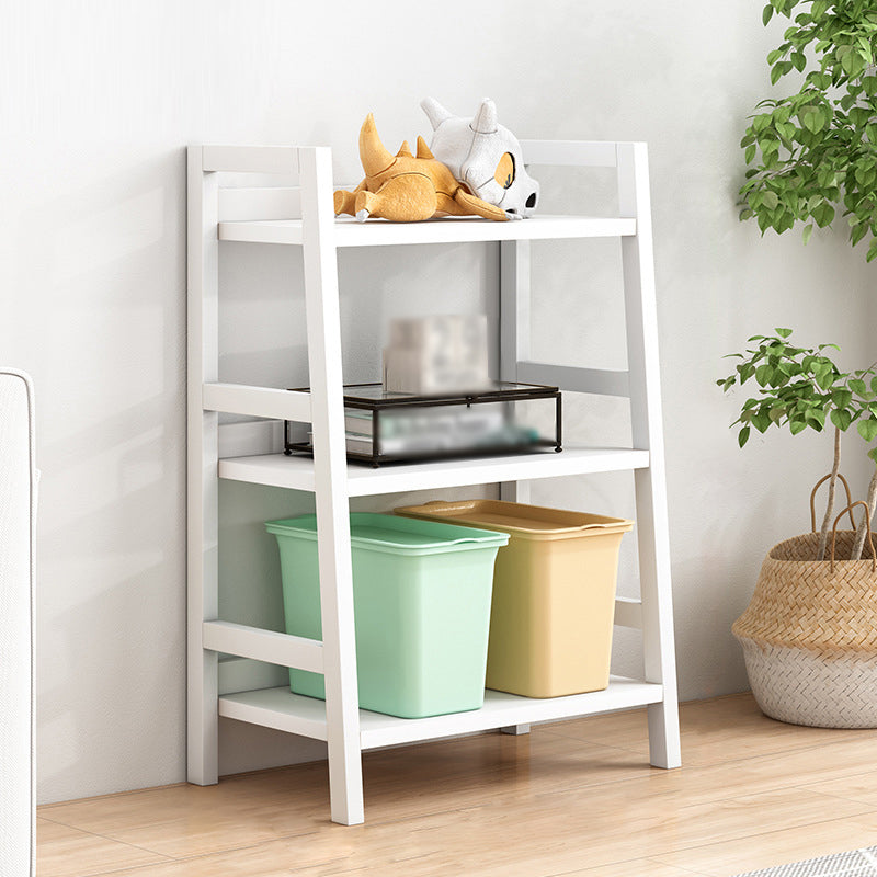 Contemporary Ladder Bookcase Wooden Open Back Bookshelf with Shelves for Home 19.7"L x 14.2"W x 36.2"H White Clearhalo 'Bookcases' 'furn' 'furn_bookcases' 'Furniture' 'furniture_bookcases' 'kitchen' 'kitchen_bookcases' 'Living Room Furniture' 'Office Furniture' 4673928