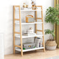 Contemporary Ladder Bookcase Wooden Open Back Bookshelf with Shelves for Home 27.6"L x 14.2"W x 49.6"H Natural Wood White Clearhalo 'Bookcases' 'furn' 'furn_bookcases' 'Furniture' 'furniture_bookcases' 'kitchen' 'kitchen_bookcases' 'Living Room Furniture' 'Office Furniture' 4673931