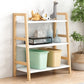 Contemporary Ladder Bookcase Wooden Open Back Bookshelf with Shelves for Home 27.6"L x 14.2"W x 36.2"H Natural Wood White Clearhalo 'Bookcases' 'furn' 'furn_bookcases' 'Furniture' 'furniture_bookcases' 'kitchen' 'kitchen_bookcases' 'Living Room Furniture' 'Office Furniture' 4673935