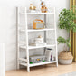 Contemporary Ladder Bookcase Wooden Open Back Bookshelf with Shelves for Home 27.6"L x 14.2"W x 49.6"H White Clearhalo 'Bookcases' 'furn' 'furn_bookcases' 'Furniture' 'furniture_bookcases' 'kitchen' 'kitchen_bookcases' 'Living Room Furniture' 'Office Furniture' 4673937