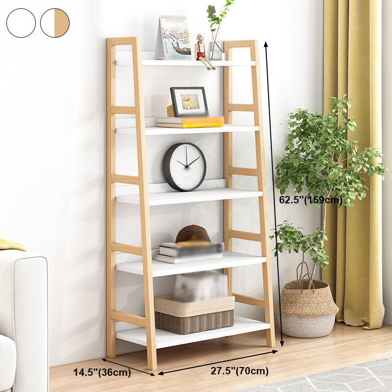 Contemporary Ladder Bookcase Wooden Open Back Bookshelf with Shelves for Home Clearhalo 'Bookcases' 'furn' 'furn_bookcases' 'Furniture' 'furniture_bookcases' 'kitchen' 'kitchen_bookcases' 'Living Room Furniture' 'Office Furniture' 4673941