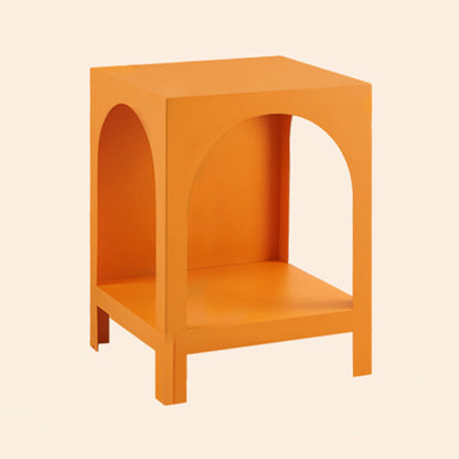 Modern Style Metal Bookshelf Closed Back Shelf Bookcase for Home 14"L x 14"W x 18.5"H Orange Clearhalo 'Bookcases' 'furn' 'furn_bookcases' 'Furniture' 'furniture_bookcases' 'kitchen' 'kitchen_bookcases' 'Living Room Furniture' 'Office Furniture' 4673946