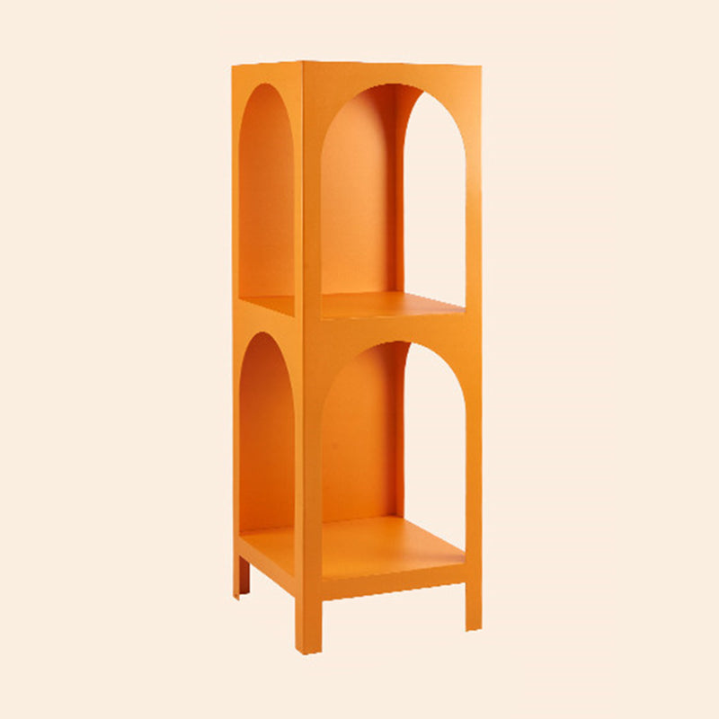 Modern Style Metal Bookshelf Closed Back Shelf Bookcase for Home 13.8"L x 13.8"W x 39.4"H Orange Clearhalo 'Bookcases' 'furn' 'furn_bookcases' 'Furniture' 'furniture_bookcases' 'kitchen' 'kitchen_bookcases' 'Living Room Furniture' 'Office Furniture' 4673948