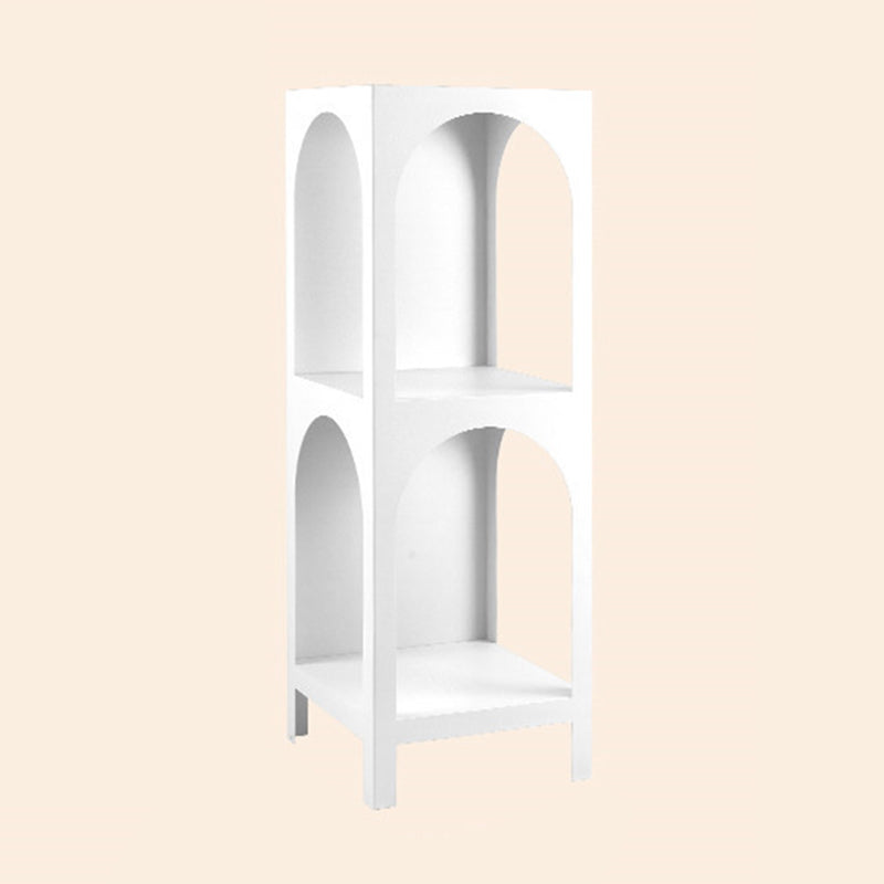 Modern Style Metal Bookshelf Closed Back Shelf Bookcase for Home 13.8"L x 13.8"W x 39.4"H White Clearhalo 'Bookcases' 'furn' 'furn_bookcases' 'Furniture' 'furniture_bookcases' 'kitchen' 'kitchen_bookcases' 'Living Room Furniture' 'Office Furniture' 4673954
