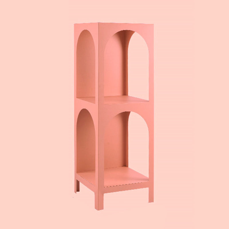 Modern Style Metal Bookshelf Closed Back Shelf Bookcase for Home 13.8"L x 13.8"W x 39.4"H Pink Clearhalo 'Bookcases' 'furn' 'furn_bookcases' 'Furniture' 'furniture_bookcases' 'kitchen' 'kitchen_bookcases' 'Living Room Furniture' 'Office Furniture' 4673957