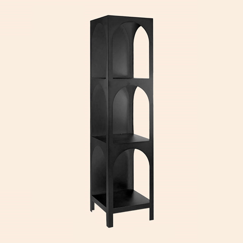 Modern Style Metal Bookshelf Closed Back Shelf Bookcase for Home 13.8"L x 13.8"W x 55.1"H Black Clearhalo 'Bookcases' 'furn' 'furn_bookcases' 'Furniture' 'furniture_bookcases' 'kitchen' 'kitchen_bookcases' 'Living Room Furniture' 'Office Furniture' 4673962