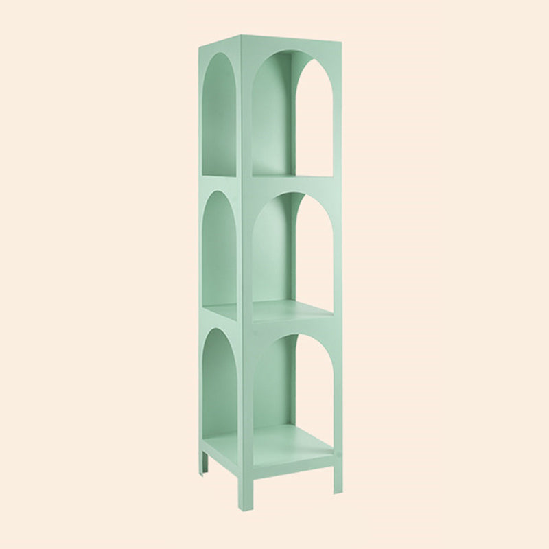 Modern Style Metal Bookshelf Closed Back Shelf Bookcase for Home 13.8"L x 13.8"W x 55.1"H Green Clearhalo 'Bookcases' 'furn' 'furn_bookcases' 'Furniture' 'furniture_bookcases' 'kitchen' 'kitchen_bookcases' 'Living Room Furniture' 'Office Furniture' 4673963