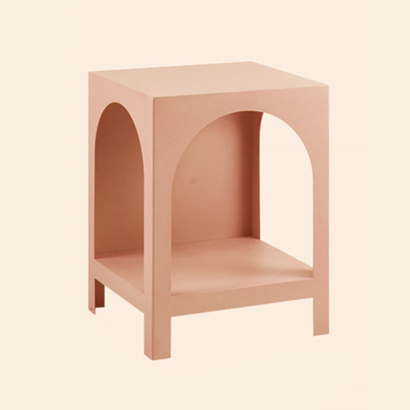 Modern Style Metal Bookshelf Closed Back Shelf Bookcase for Home 14"L x 14"W x 18.5"H Pink Clearhalo 'Bookcases' 'furn' 'furn_bookcases' 'Furniture' 'furniture_bookcases' 'kitchen' 'kitchen_bookcases' 'Living Room Furniture' 'Office Furniture' 4673964