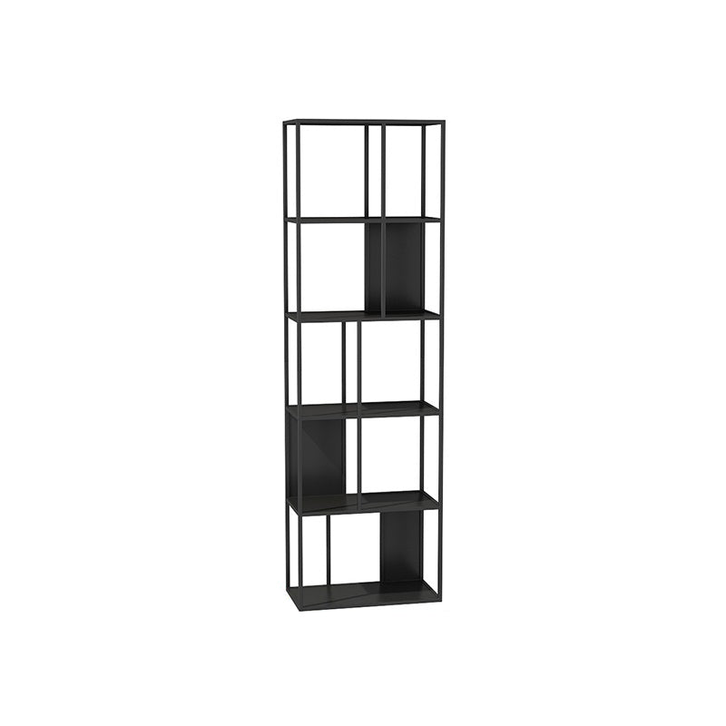 Modern Style 4-shelf Bookshelf Open Shelf Bookcase for Home Office 23.6"L x 11.8"W x 70.9"H Black Clearhalo 'Bookcases' 'furn' 'furn_bookcases' 'Furniture' 'furniture_bookcases' 'kitchen' 'kitchen_bookcases' 'Living Room Furniture' 'Office Furniture' 4673997