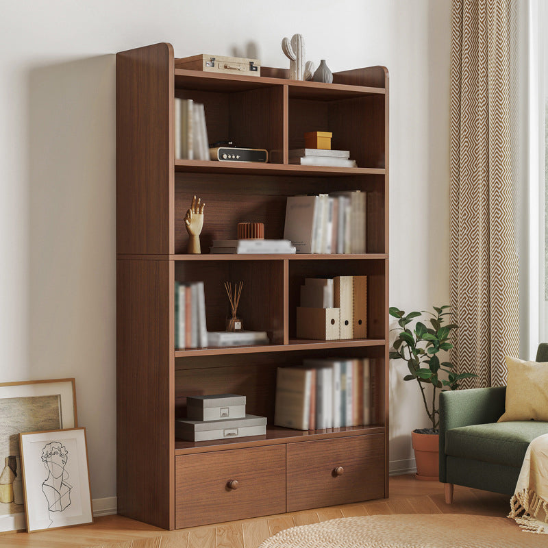 Modern Standard Bookcase Shelves Closed Back Bookshelf with Drawer in Engineered Wood Clearhalo 'Bookcases' 'furn' 'furn_bookcases' 'Furniture' 'furniture_bookcases' 'kitchen' 'kitchen_bookcases' 'Living Room Furniture' 'Office Furniture' 4674005