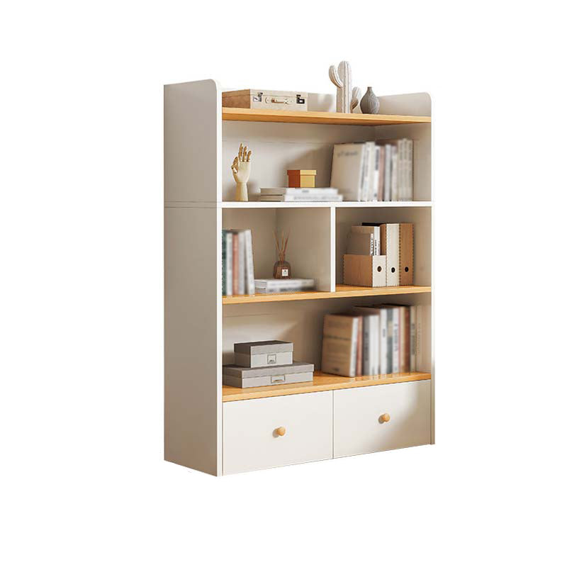 Modern Standard Bookcase Shelves Closed Back Bookshelf with Drawer in Engineered Wood Clearhalo 'Bookcases' 'furn' 'furn_bookcases' 'Furniture' 'furniture_bookcases' 'kitchen' 'kitchen_bookcases' 'Living Room Furniture' 'Office Furniture' 4674012