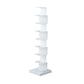 Modern Style Steel Bookshelf Vertical Closed Back Shelf Bookcase for Home 13.8"L x 13.8"W x 56.7"H White Clearhalo 'Bookcases' 'furn' 'furn_bookcases' 'Furniture' 'furniture_bookcases' 'kitchen' 'kitchen_bookcases' 'Living Room Furniture' 'Office Furniture' 4674093