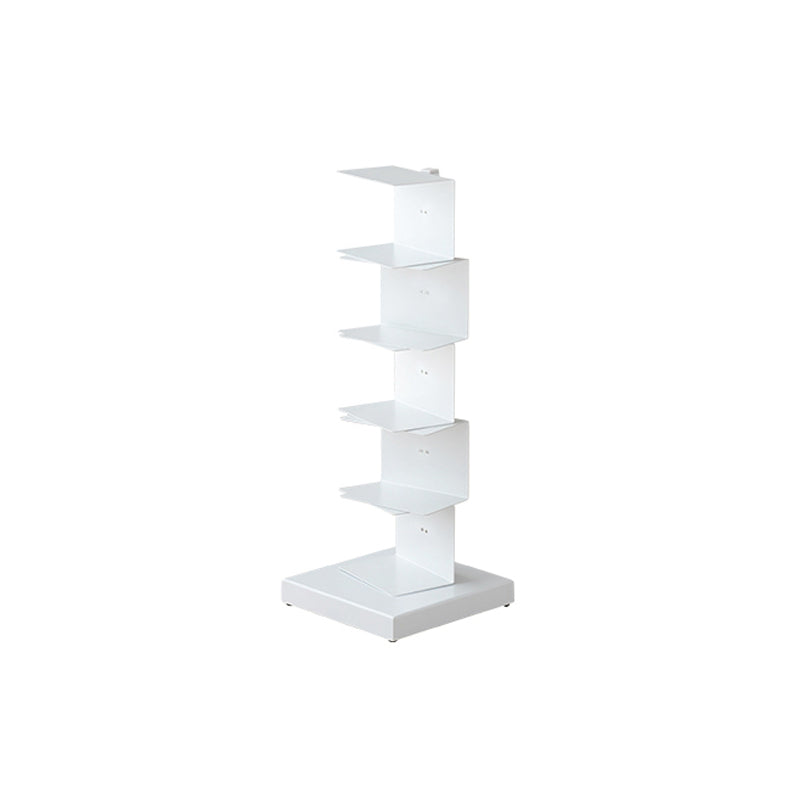 Modern Style Steel Bookshelf Vertical Closed Back Shelf Bookcase for Home 13.8"L x 13.8"W x 36.2"H White Clearhalo 'Bookcases' 'furn' 'furn_bookcases' 'Furniture' 'furniture_bookcases' 'kitchen' 'kitchen_bookcases' 'Living Room Furniture' 'Office Furniture' 4674096