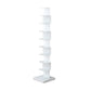 Modern Style Steel Bookshelf Vertical Closed Back Shelf Bookcase for Home 13.8"L x 13.8"W x 63.4"H White Clearhalo 'Bookcases' 'furn' 'furn_bookcases' 'Furniture' 'furniture_bookcases' 'kitchen' 'kitchen_bookcases' 'Living Room Furniture' 'Office Furniture' 4674099