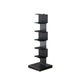 Modern Style Steel Bookshelf Vertical Closed Back Shelf Bookcase for Home 13.8"L x 13.8"W x 42.9"H Black Clearhalo 'Bookcases' 'furn' 'furn_bookcases' 'Furniture' 'furniture_bookcases' 'kitchen' 'kitchen_bookcases' 'Living Room Furniture' 'Office Furniture' 4674103