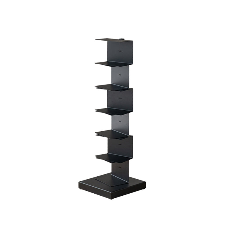 Modern Style Steel Bookshelf Vertical Closed Back Shelf Bookcase for Home 13.8"L x 13.8"W x 42.9"H Black Clearhalo 'Bookcases' 'furn' 'furn_bookcases' 'Furniture' 'furniture_bookcases' 'kitchen' 'kitchen_bookcases' 'Living Room Furniture' 'Office Furniture' 4674103
