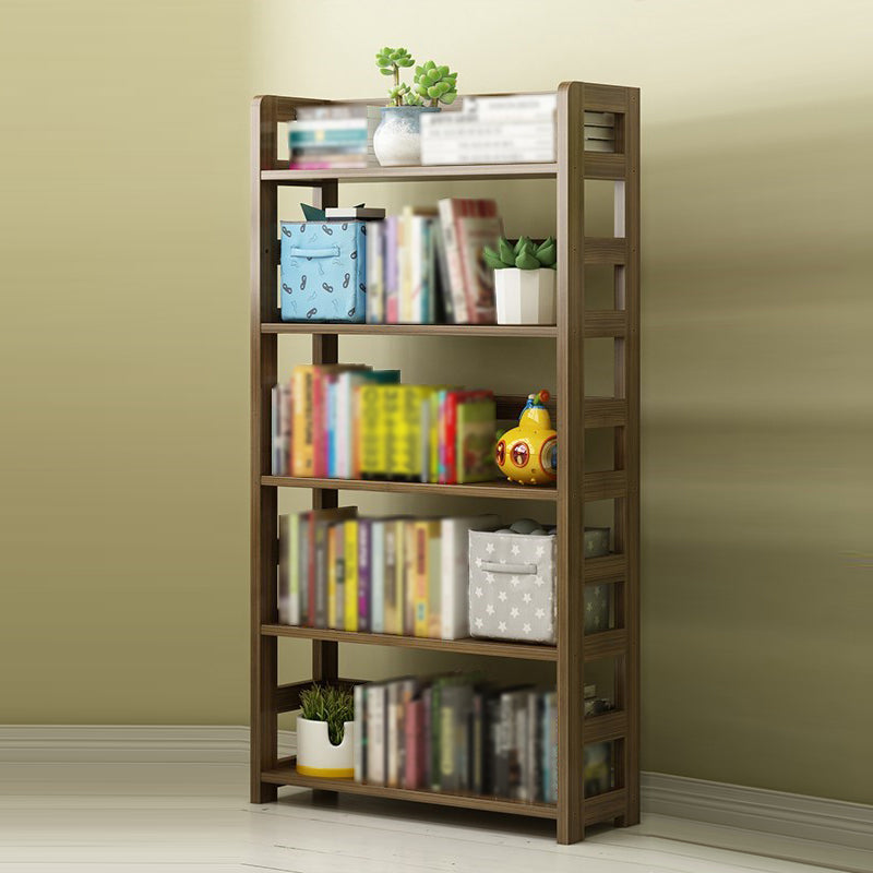 3/4/5-Shelf Modern Open Etagere Bookshelf Solid Wood Vertical Bookshelf 31.5"L x 9.8"W x 61"H Brown Clearhalo 'Bookcases' 'furn' 'furn_bookcases' 'Furniture' 'furniture_bookcases' 'kitchen' 'kitchen_bookcases' 'Living Room Furniture' 'Office Furniture' 4674119