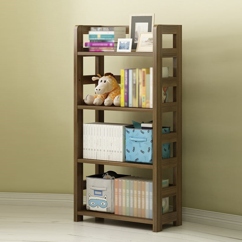 3/4/5-Shelf Modern Open Etagere Bookshelf Solid Wood Vertical Bookshelf 23.6"L x 9.8"W x 48.4"H Brown Clearhalo 'Bookcases' 'furn' 'furn_bookcases' 'Furniture' 'furniture_bookcases' 'kitchen' 'kitchen_bookcases' 'Living Room Furniture' 'Office Furniture' 4674123