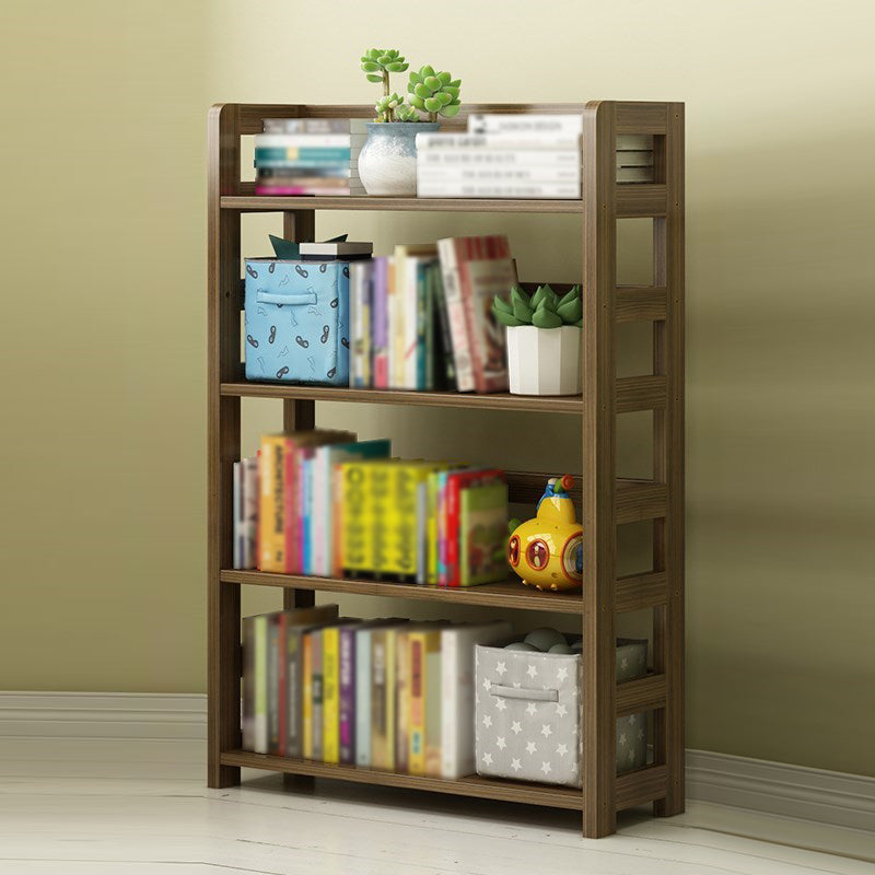 3/4/5-Shelf Modern Open Etagere Bookshelf Solid Wood Vertical Bookshelf 31.5"L x 9.8"W x 48.4"H Brown Clearhalo 'Bookcases' 'furn' 'furn_bookcases' 'Furniture' 'furniture_bookcases' 'kitchen' 'kitchen_bookcases' 'Living Room Furniture' 'Office Furniture' 4674125