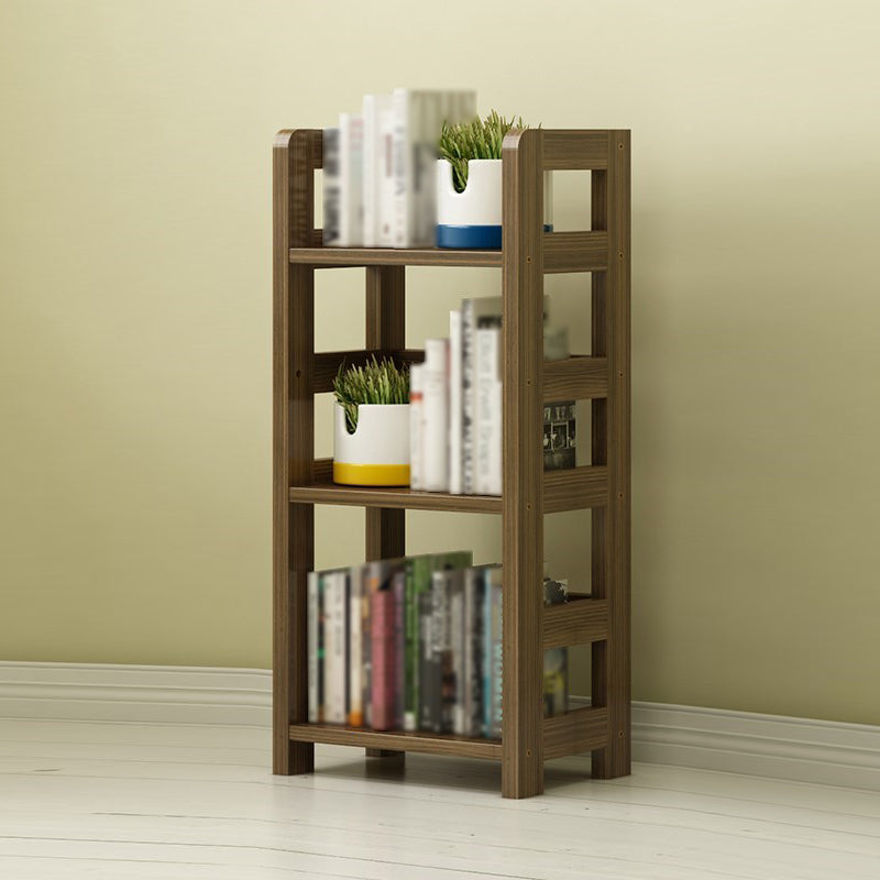 3/4/5-Shelf Modern Open Etagere Bookshelf Solid Wood Vertical Bookshelf 15.7"L x 9.8"W x 35.4"H Brown Clearhalo 'Bookcases' 'furn' 'furn_bookcases' 'Furniture' 'furniture_bookcases' 'kitchen' 'kitchen_bookcases' 'Living Room Furniture' 'Office Furniture' 4674127
