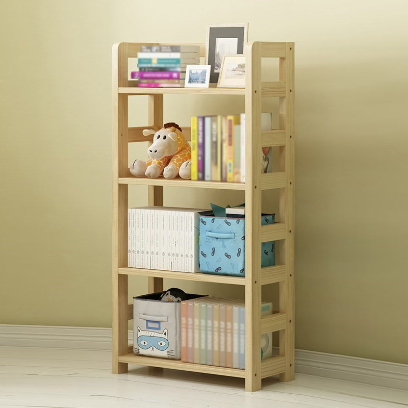 3/4/5-Shelf Modern Open Etagere Bookshelf Solid Wood Vertical Bookshelf 23.6"L x 9.8"W x 48.4"H Natural Clearhalo 'Bookcases' 'furn' 'furn_bookcases' 'Furniture' 'furniture_bookcases' 'kitchen' 'kitchen_bookcases' 'Living Room Furniture' 'Office Furniture' 4674140