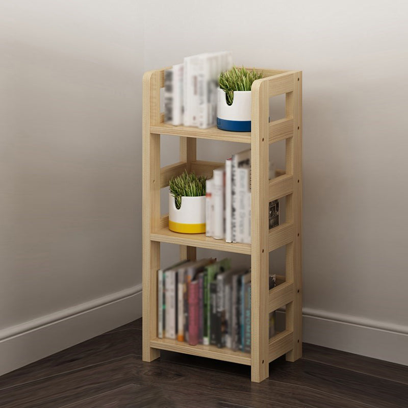 3/4/5-Shelf Modern Open Etagere Bookshelf Solid Wood Vertical Bookshelf 15.7"L x 9.8"W x 35.4"H Natural Clearhalo 'Bookcases' 'furn' 'furn_bookcases' 'Furniture' 'furniture_bookcases' 'kitchen' 'kitchen_bookcases' 'Living Room Furniture' 'Office Furniture' 4674142