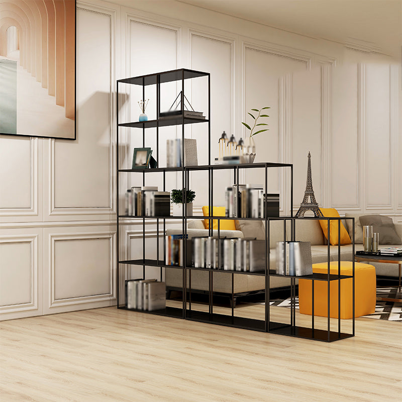 Metal Etagere Bookcase Industrial Open Back Bookshelf for Home Office Clearhalo 'Bookcases' 'furn' 'furn_bookcases' 'Furniture' 'furniture_bookcases' 'kitchen' 'kitchen_bookcases' 'Living Room Furniture' 'Office Furniture' 4674155