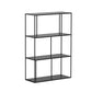 Metal Etagere Bookcase Industrial Open Back Bookshelf for Home Office 35.4"L x 11.8"W x 46.1"H Clearhalo 'Bookcases' 'furn' 'furn_bookcases' 'Furniture' 'furniture_bookcases' 'kitchen' 'kitchen_bookcases' 'Living Room Furniture' 'Office Furniture' 4674164