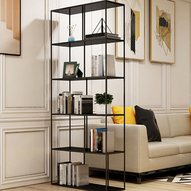 Metal Etagere Bookcase Industrial Open Back Bookshelf for Home Office 35.4"L x 11.8"W x 76.8"H Clearhalo 'Bookcases' 'furn' 'furn_bookcases' 'Furniture' 'furniture_bookcases' 'kitchen' 'kitchen_bookcases' 'Living Room Furniture' 'Office Furniture' 4674166