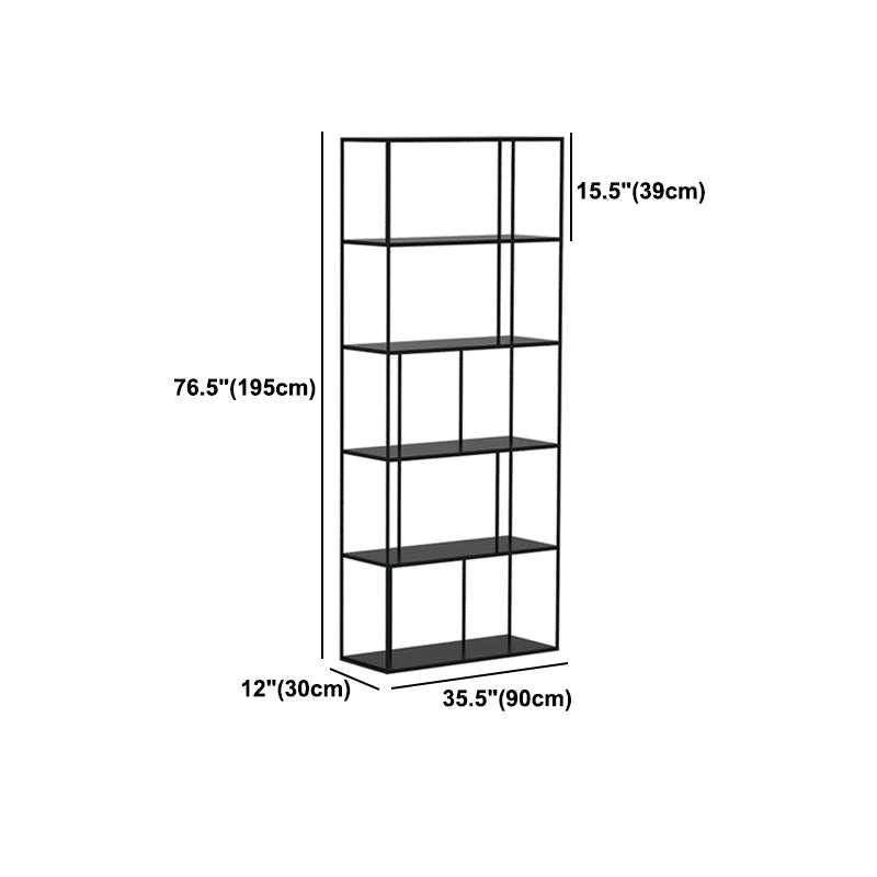 Metal Etagere Bookcase Industrial Open Back Bookshelf for Home Office Clearhalo 'Bookcases' 'furn' 'furn_bookcases' 'Furniture' 'furniture_bookcases' 'kitchen' 'kitchen_bookcases' 'Living Room Furniture' 'Office Furniture' 4674168