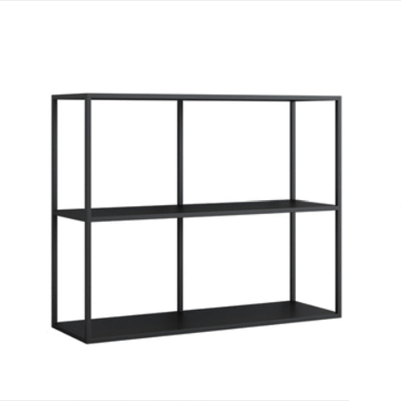 Open Rectangular Bookcase Industrial Metal Shelf for Study Room 39.4"L x 12.2"W x 32.3"H Black Clearhalo 'Bookcases' 'furn' 'furn_bookcases' 'Furniture' 'furniture_bookcases' 'kitchen' 'kitchen_bookcases' 'Living Room Furniture' 'Office Furniture' 4674180