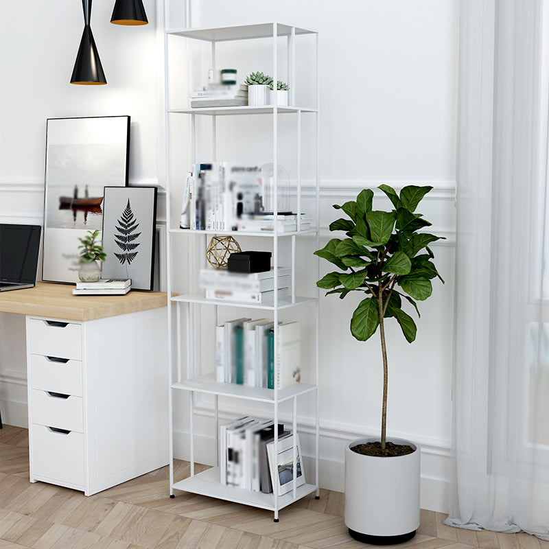 Industrial Style Open Bookcase with Metal Rectangular Shelves Clearhalo 'Bookcases' 'furn' 'furn_bookcases' 'Furniture' 'furniture_bookcases' 'kitchen' 'kitchen_bookcases' 'Living Room Furniture' 'Office Furniture' 4674191