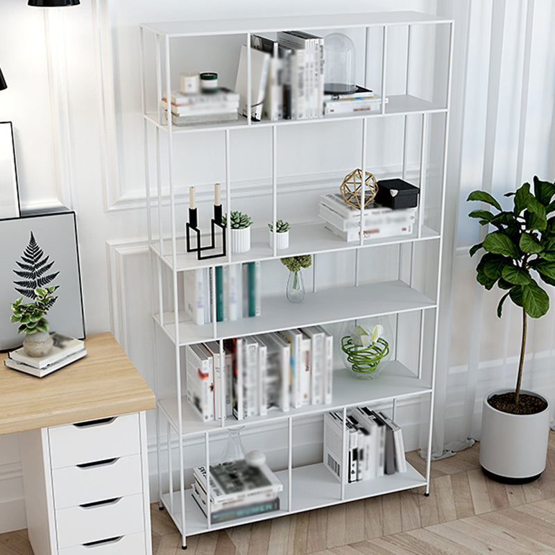Industrial Style Open Bookcase with Metal Rectangular Shelves Clearhalo 'Bookcases' 'furn' 'furn_bookcases' 'Furniture' 'furniture_bookcases' 'kitchen' 'kitchen_bookcases' 'Living Room Furniture' 'Office Furniture' 4674202
