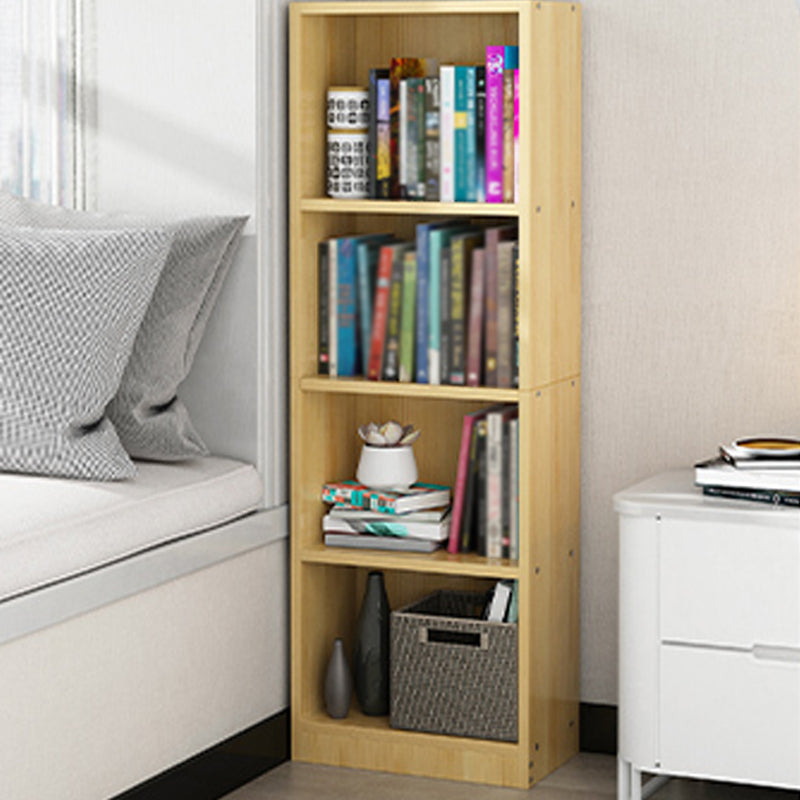 Modern Style Bookcase Closed Back Rectangular Shelf Bookcase for Study Room 11.8"L x 9.4"W x 47.2"H Natural Clearhalo 'Bookcases' 'furn' 'furn_bookcases' 'Furniture' 'furniture_bookcases' 'kitchen' 'kitchen_bookcases' 'Living Room Furniture' 'Office Furniture' 4674206