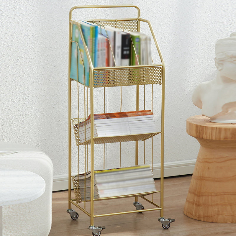3-Shelf Metal Etagere Bookcase Contemporary Book Shelf,39''H x 11''W Clearhalo 'Bookcases' 'furn' 'furn_bookcases' 'Furniture' 'furniture_bookcases' 'kitchen' 'kitchen_bookcases' 'Living Room Furniture' 'Office Furniture' 4674301