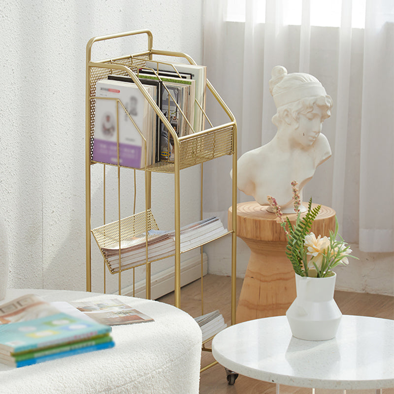 3-Shelf Metal Etagere Bookcase Contemporary Book Shelf,39''H x 11''W Clearhalo 'Bookcases' 'furn' 'furn_bookcases' 'Furniture' 'furniture_bookcases' 'kitchen' 'kitchen_bookcases' 'Living Room Furniture' 'Office Furniture' 4674303