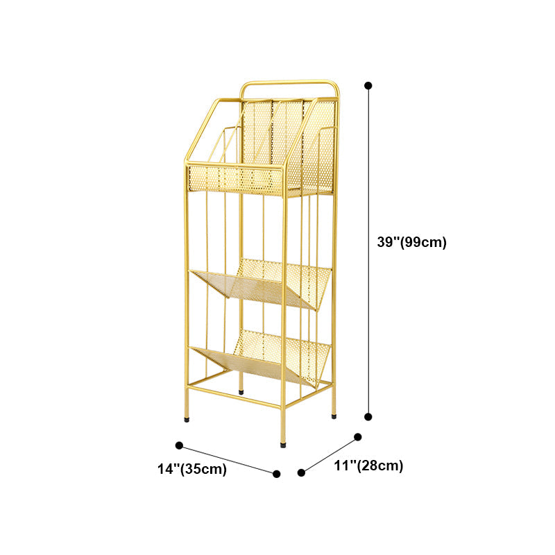 3-Shelf Metal Etagere Bookcase Contemporary Book Shelf,39''H x 11''W Clearhalo 'Bookcases' 'furn' 'furn_bookcases' 'Furniture' 'furniture_bookcases' 'kitchen' 'kitchen_bookcases' 'Living Room Furniture' 'Office Furniture' 4674305