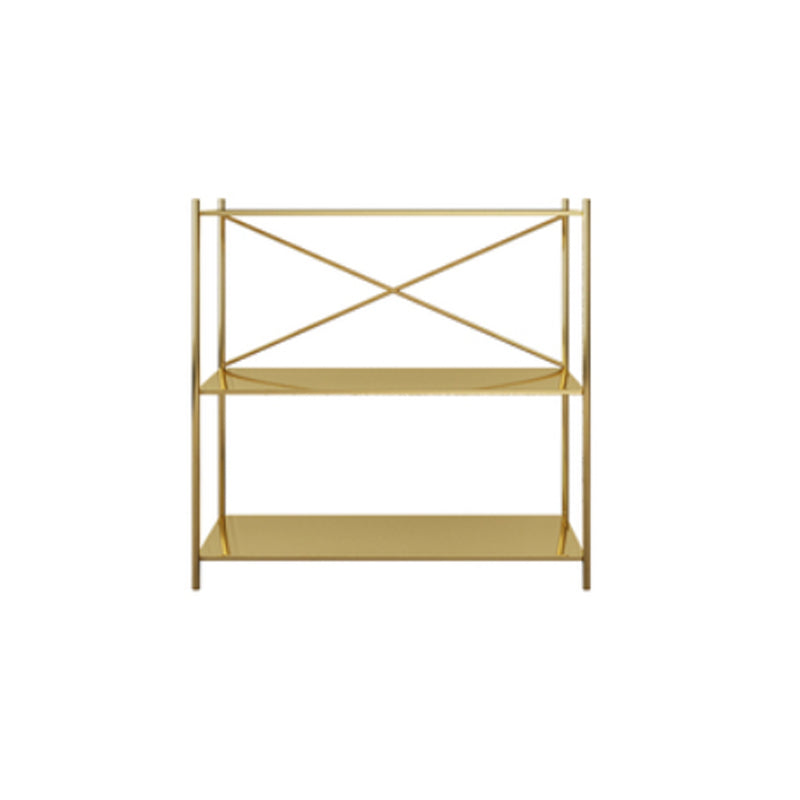 Minimalist Metal Open Etagere Bookcase with Rectangular Shelves 24"L x 12"W x 31"H Gold Clearhalo 'Bookcases' 'furn' 'furn_bookcases' 'Furniture' 'furniture_bookcases' 'kitchen' 'kitchen_bookcases' 'Living Room Furniture' 'Office Furniture' 4674310