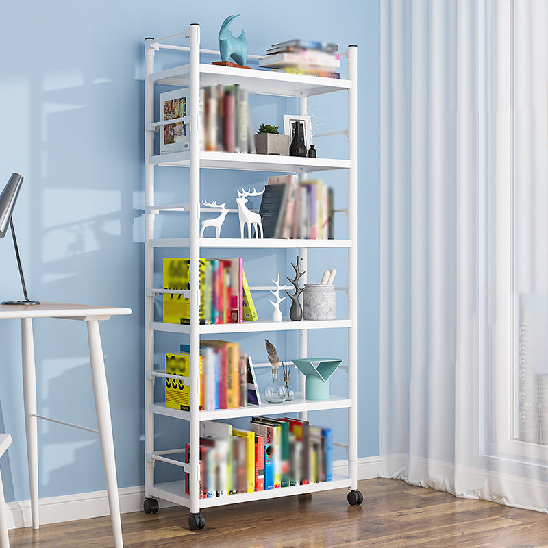 Open Etagere Bookshelf Contemporary Vertical Bookshelf with Caster Wheels Clearhalo 'Bookcases' 'furn' 'furn_bookcases' 'Furniture' 'furniture_bookcases' 'kitchen' 'kitchen_bookcases' 'Living Room Furniture' 'Office Furniture' 4674323